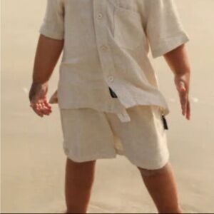 NWT Little Bipsy Tan Linen Shorts